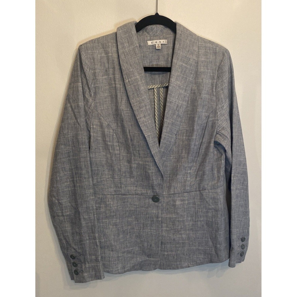 CAbi Light Blue Linen Blazer